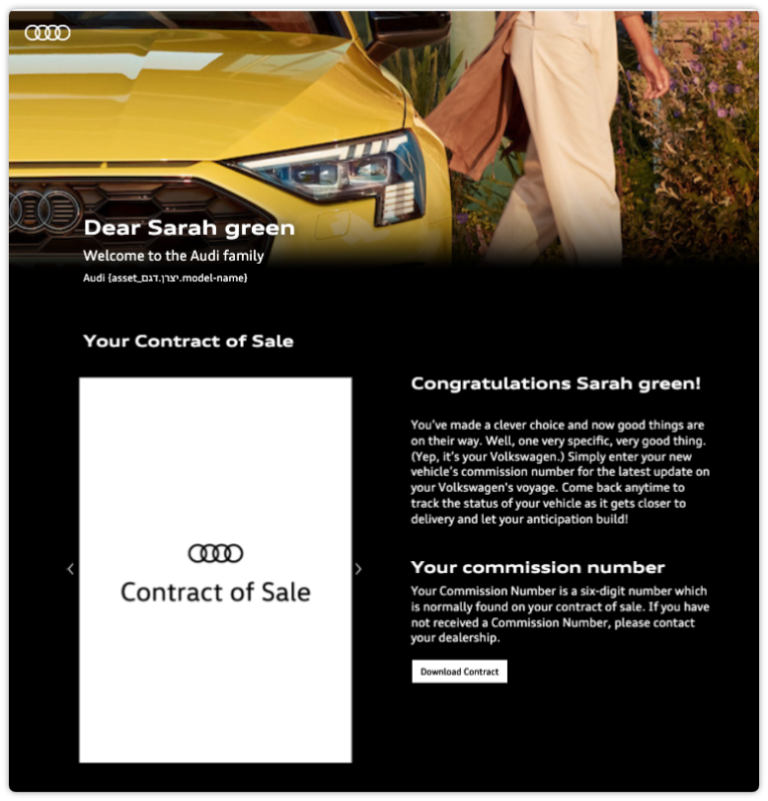 Audi - congrats on your order