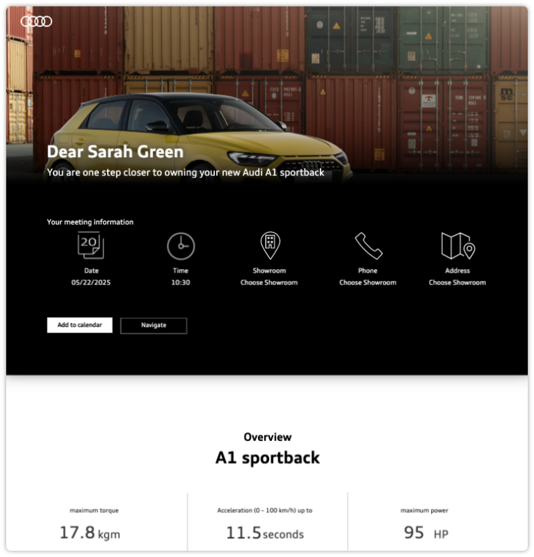 Audi - Schedule Meeting
