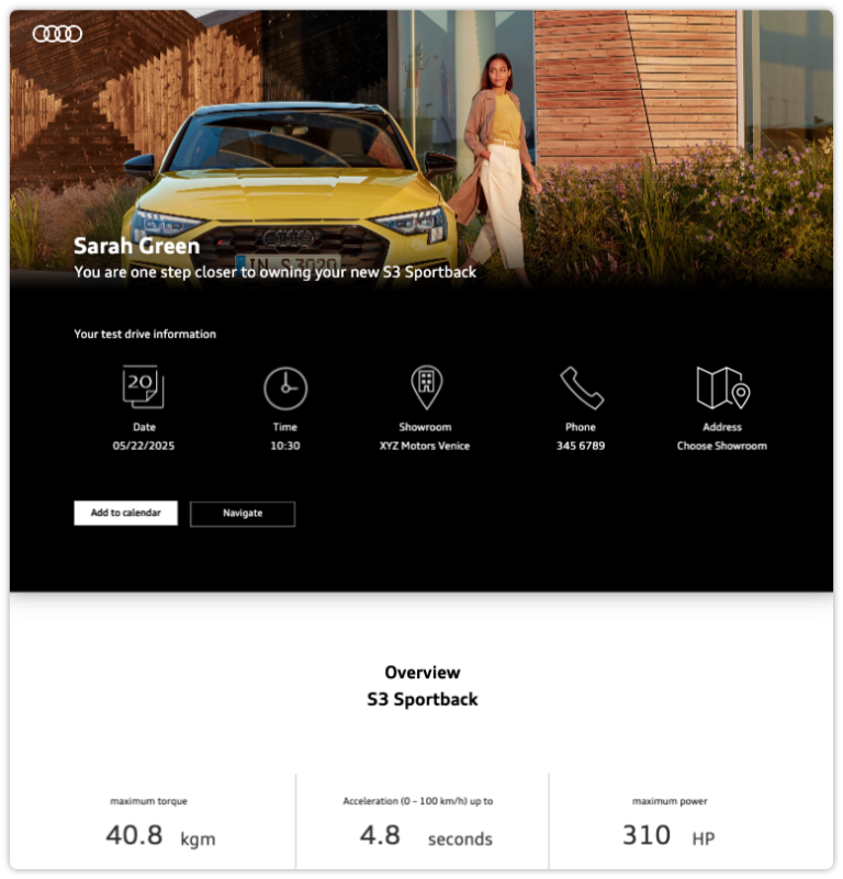 Audi - Schedule Test Drive
