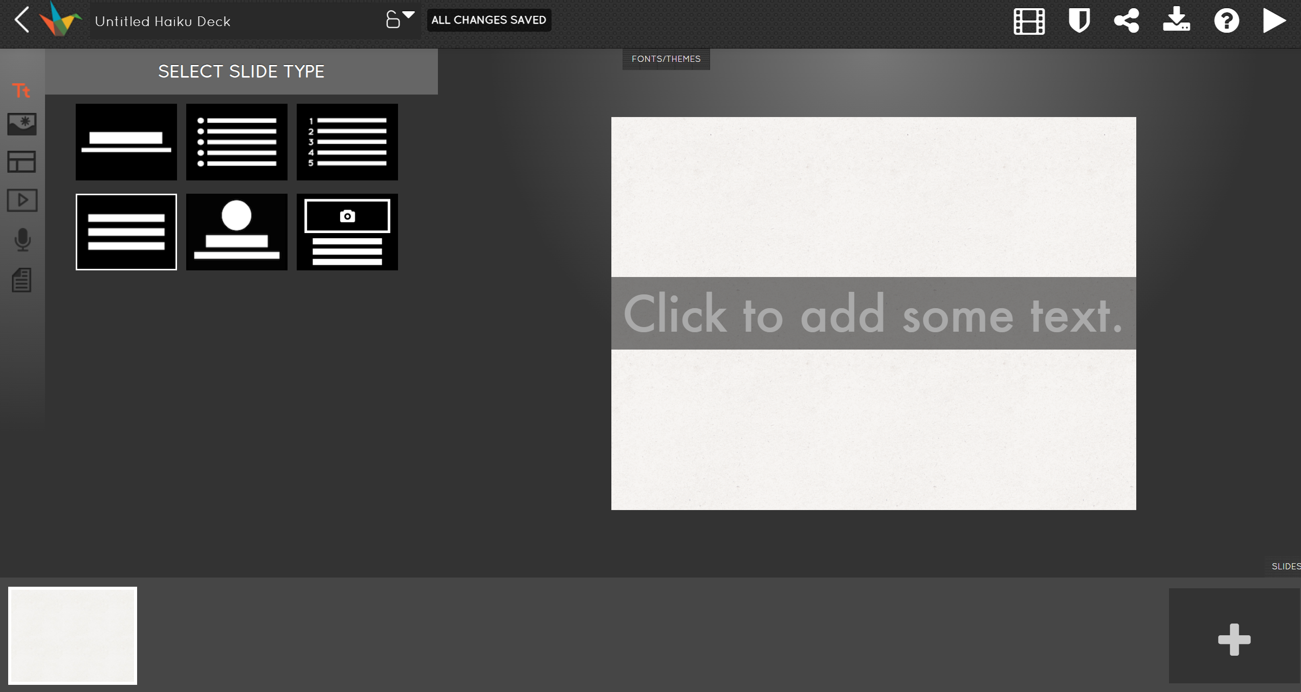 Haiku Deck editor