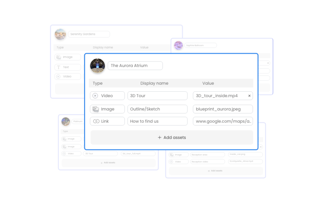 Venue showcases organized and stored in Automaze’s Digital Asset Manager